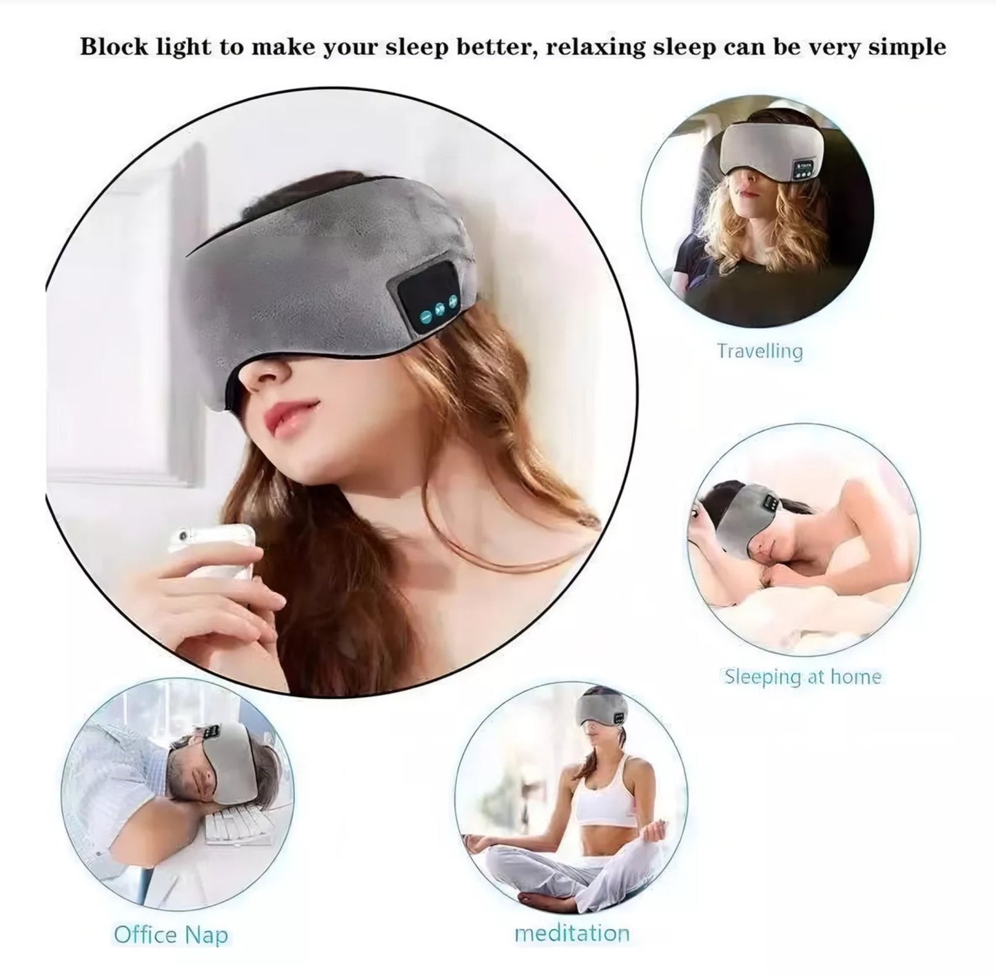 Antifaz mascara para dormir Bluetooth