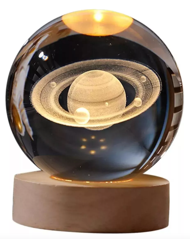 Luz Nocturna  Bola De Cristal 3d Saturno