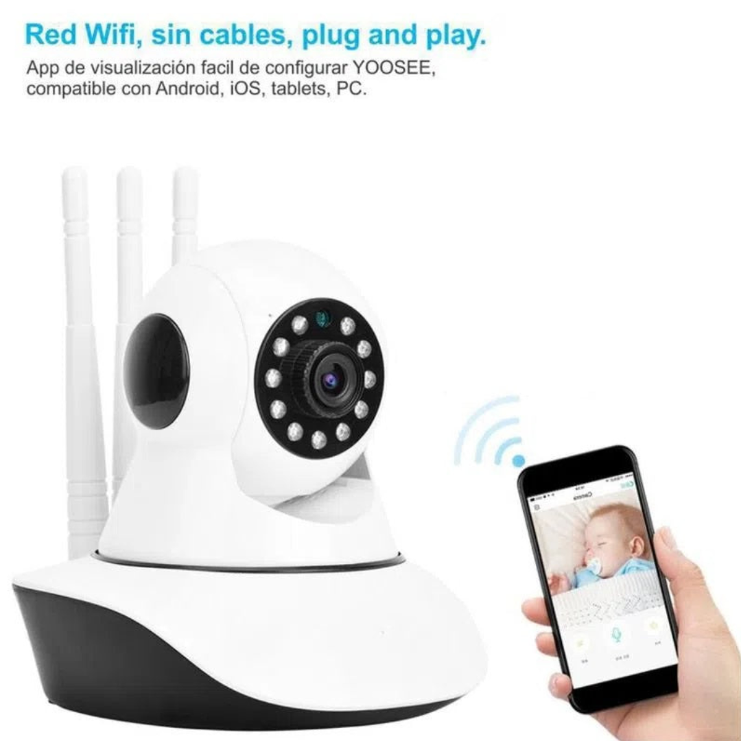 Cámara Ip 3 Antenas Wifi Visión Nocturna