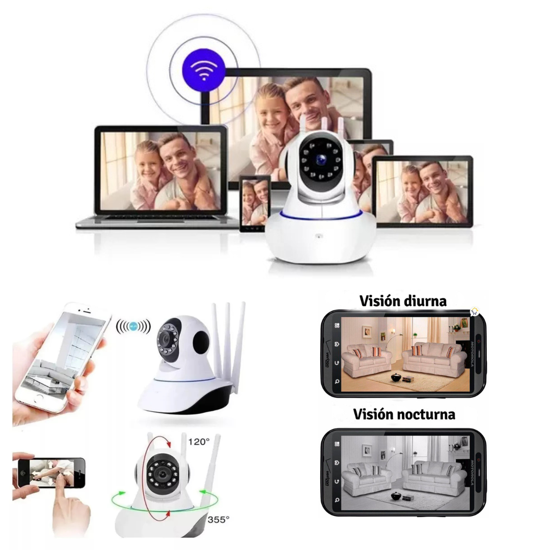 Cámara Ip 3 Antenas Wifi Visión Nocturna